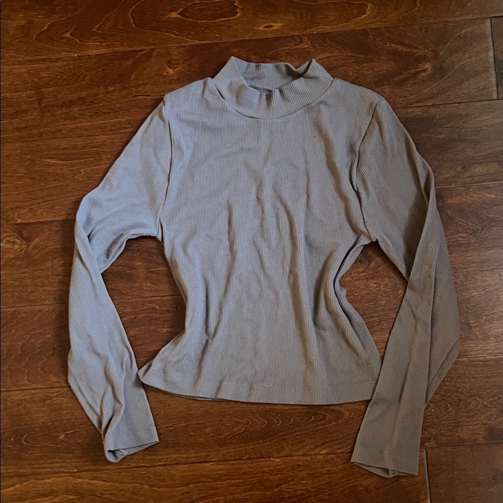 Elegant Gray Long Sleeve Women's Top